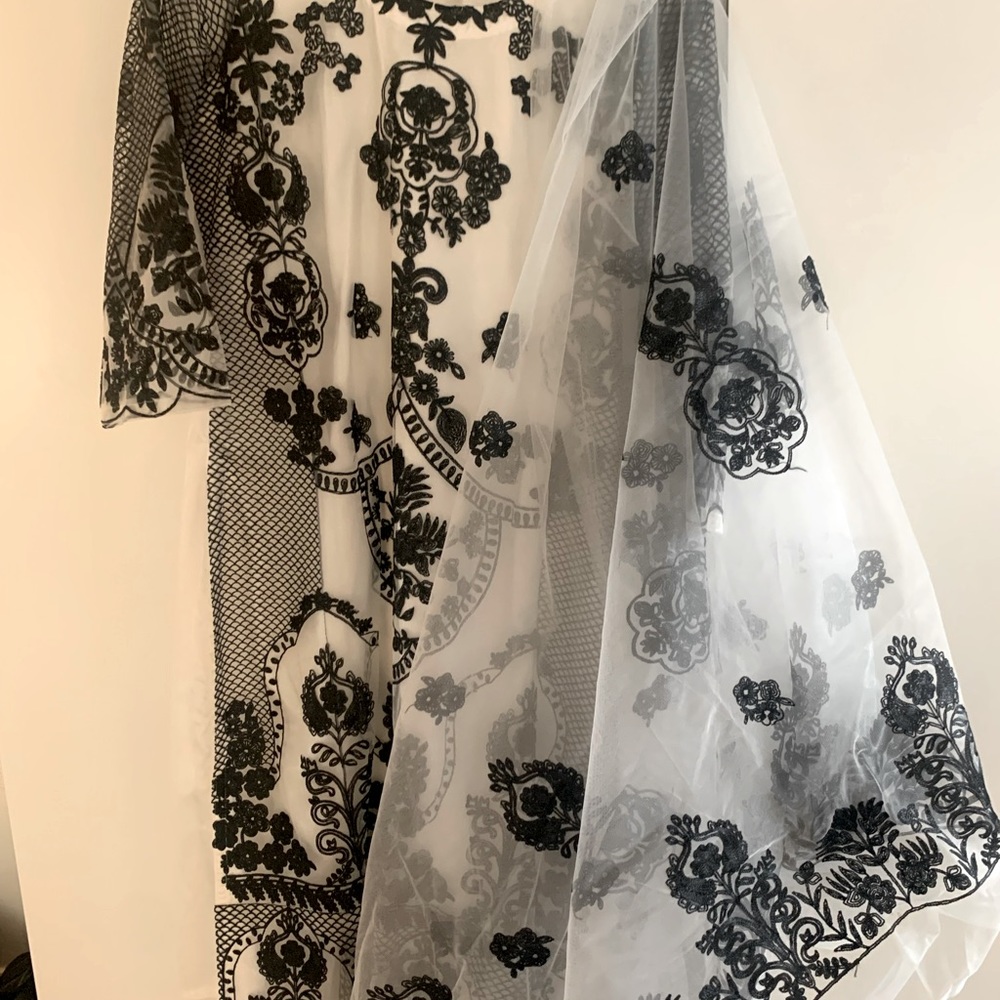 Black and White Embroidered Salwar